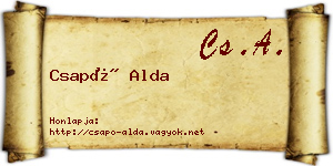 Csapó Alda névjegykártya